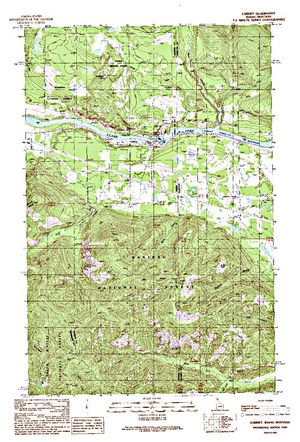 Topographic map for Cabinet Gorge Reservoir, Idaho