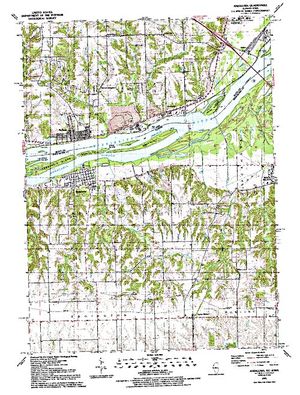 Topographic map for Andalusia Slough, Illinois
