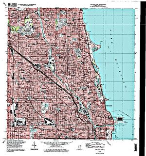 Topographic map for Lake Michigan, Illinois