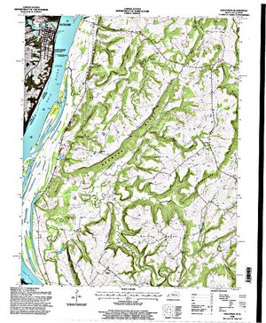 Topographic map for Ohio River, Illinois