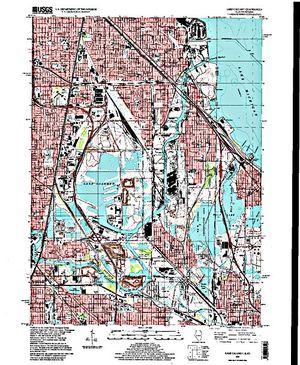 Topographic map for Lake Michigan, Illinois