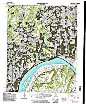 Topographic map for Ohio River, Illinois