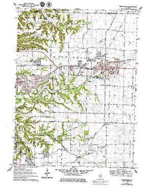 Topographic map for Bowen Lake, Illinois