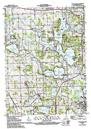 Topographic map for Crooked Lake, Indiana