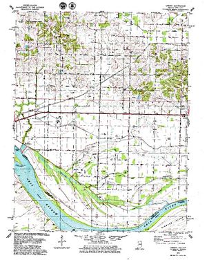 Topographic map for Ohio River, Illinois