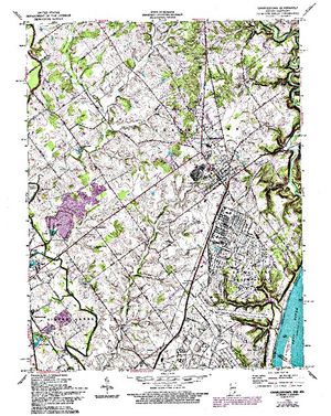 Topographic map for Ohio River, Illinois