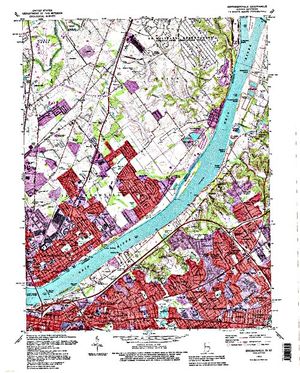 Topographic map for Ohio River, Illinois