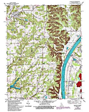 Topographic map for Ohio River, Illinois