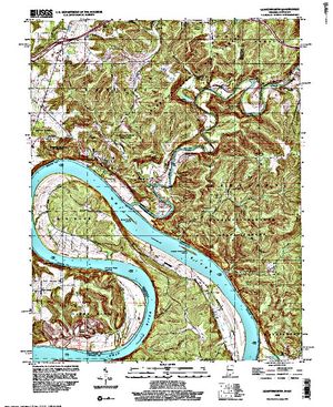 Topographic map for Ohio River, Illinois