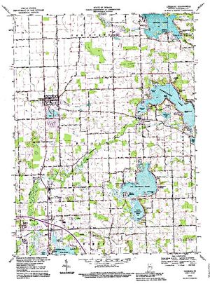 Topographic map for Center Lake, Indiana