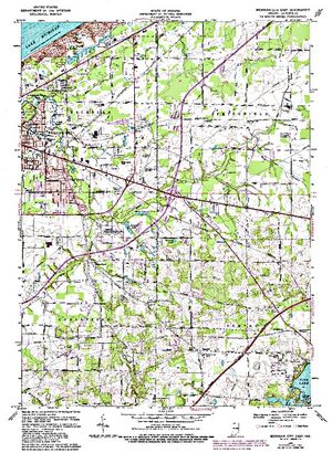 Topographic map for Lake Michigan, Illinois
