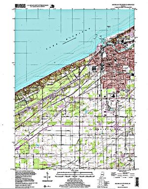 Topographic map for Lake Michigan, Illinois