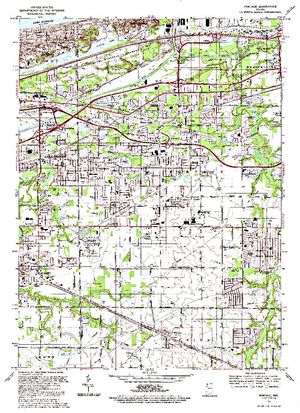 Topographic map for Lake Michigan, Illinois