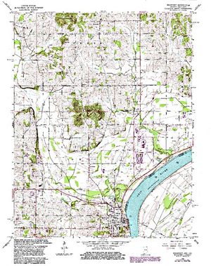Topographic map for Ohio River, Illinois