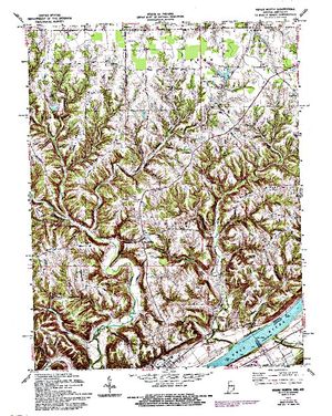 Topographic map for Ohio River, Illinois