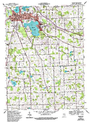 Topographic map for Center Lake, Indiana