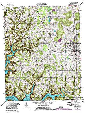 Topographic map for Dale Hollow Lake, Kentucky
