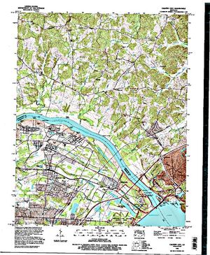 Topographic map for Kentucky Lake, Kentucky