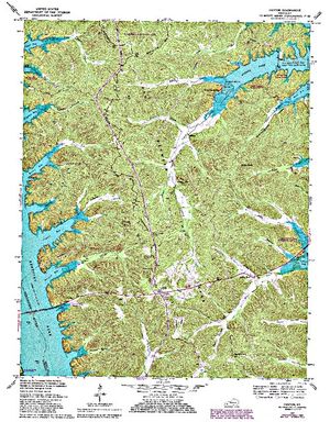 Topographic map for Lake Barkley, Kentucky