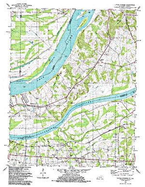Topographic map for Ohio River, Illinois