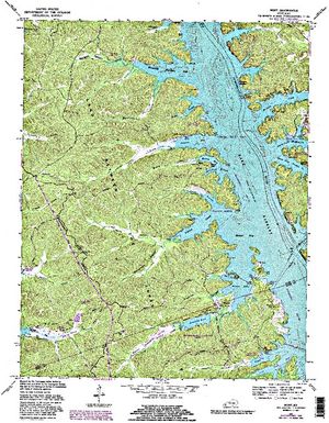 Topographic map for Lake Barkley, Kentucky
