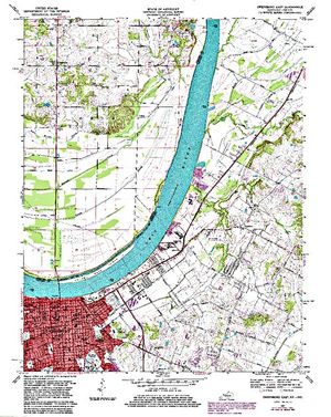 Topographic map for Ohio River, Illinois