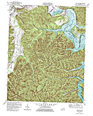 Topographic map for Cave Run Lake, Kentucky