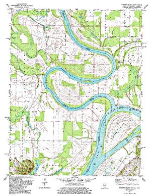 Topographic map for Ohio River, Illinois