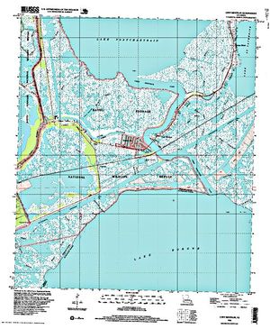 Topographic map for Lake Pontchartrain, Louisiana