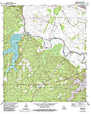 Topographic map for Lake Rodemacher, Louisiana