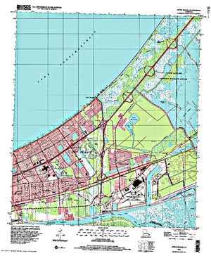 Topographic map for Lake Pontchartrain, Louisiana