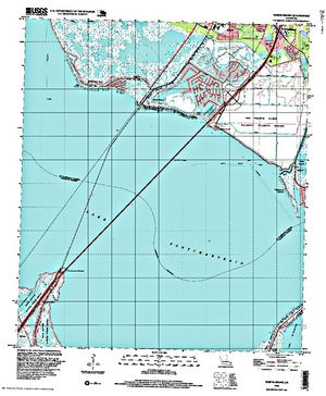 Topographic map for Lake Pontchartrain, Louisiana