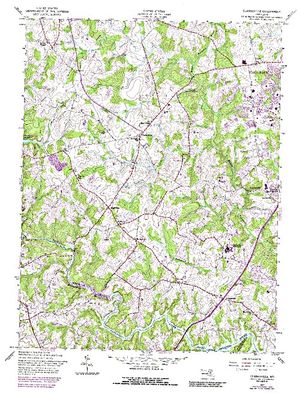 Topographic map for Rocky Gorge Reservoir, Maryland