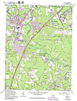 Topographic map for Rocky Gorge Reservoir, Maryland