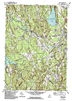 Topographic map for Lower Range Pond, Maine