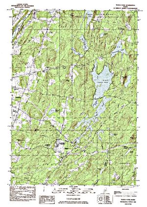 Topographic map for Togus Pond, Maine