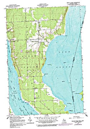 Topographic map for St. Marys River, Ontario