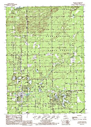 Topographic map for Baldwin River, Michigan