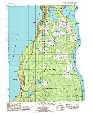 Topographic map for Lake Michigan, Illinois