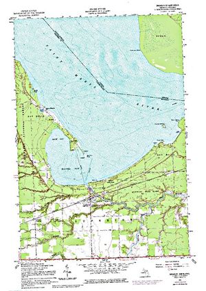 Topographic map for St. Marys River, Ontario