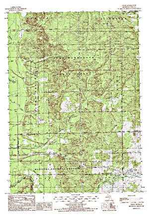 Topographic map for Baldwin River, Michigan