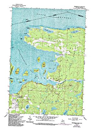 Topographic map for St. Marys River, Ontario