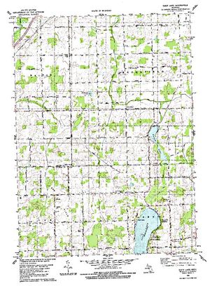 Topographic map for Duck Lake, Michigan