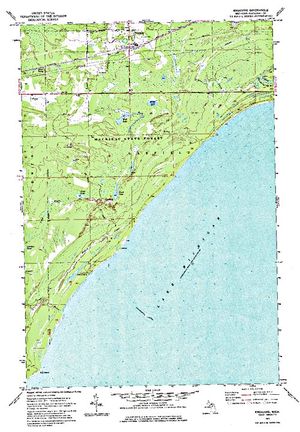 Topographic map for Lake Michigan, Illinois