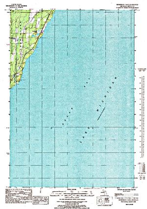 Topographic map for Lake Michigan, Illinois