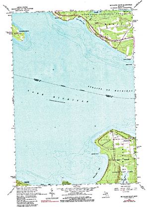 Topographic map for Freschette Lake, Michigan