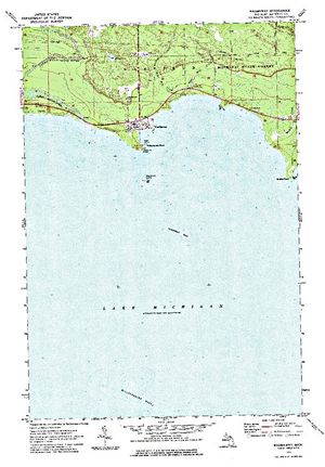 Topographic map for Lake Michigan, Illinois