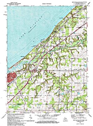 Topographic map for Lake Michigan, Illinois