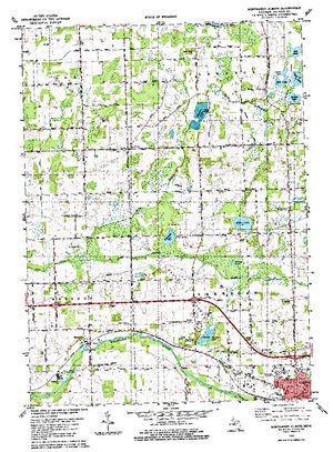 Topographic map for Duck Lake, Michigan