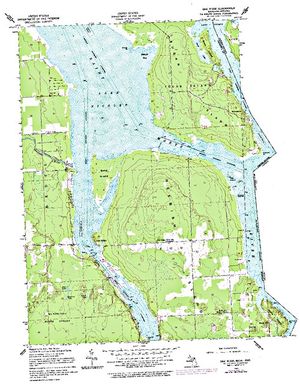 Topographic map for St. Marys River, Ontario